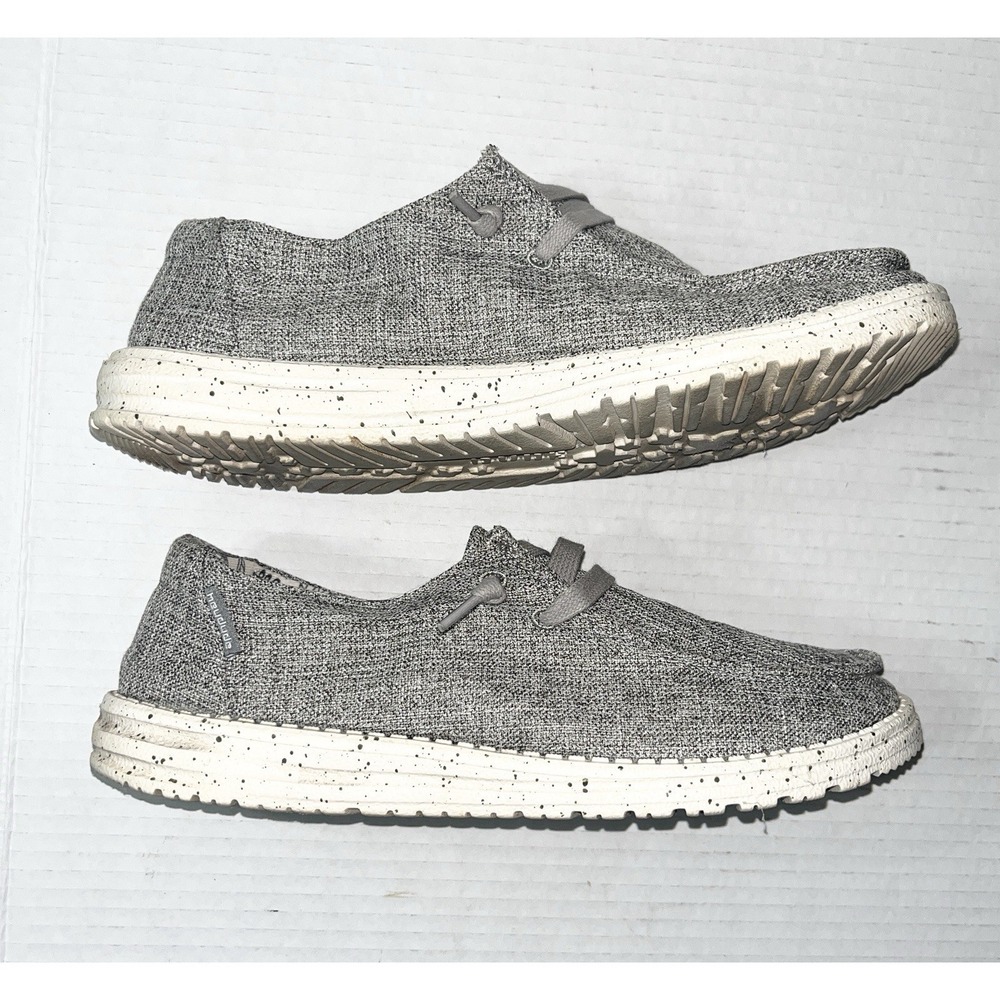 Hey Dude Wendy Linen Women's 8 Iron Gray Slip On Lightweight Boho Skater Cottage